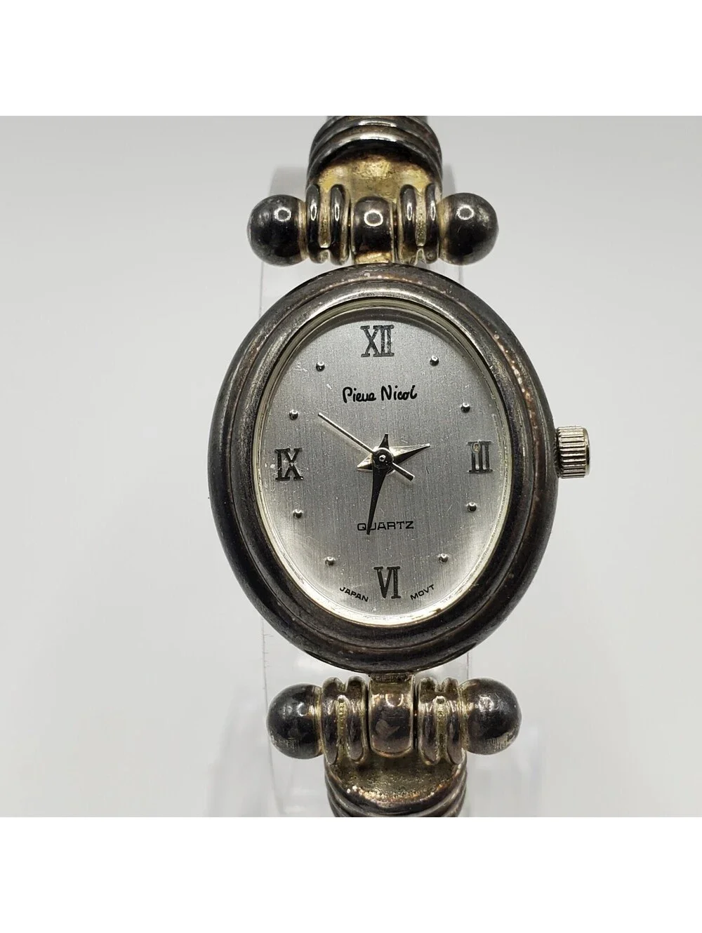 Piere Nicol Womens Watch 23mm New Battery Silver Tone Oval